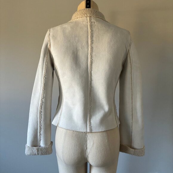 VTG Bebe Women's Suede Winter Jacket w/Sherpa Lining - Picture 8 of 16
